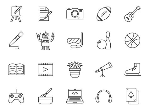 20 Hobby Vector Icons