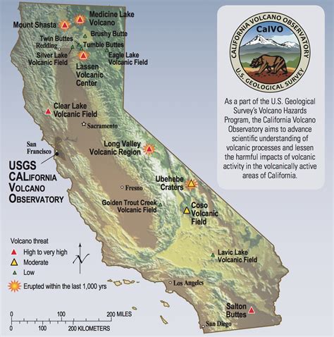 Volcanoes In California Map