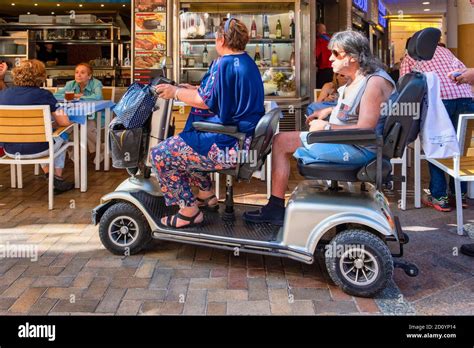 Benidorm, Alicante Province, Spain 5.10.2019, tourists on mobility ...