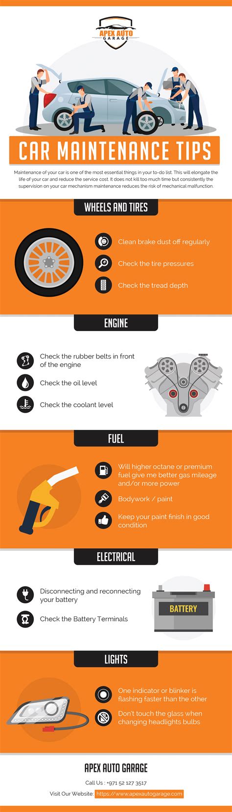 Car Maintenance Tips - Infographic | Apex Auto Garage