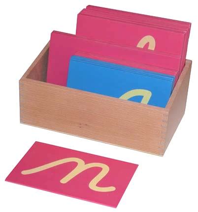 Sandpaper Letters - Cursive with Box - Lower Case | E&O Montessori, US