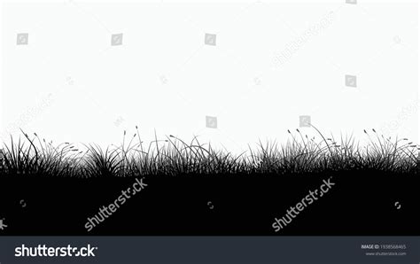 Black Color Silhouette Grass Seamless On Stock Vector (Royalty Free ...