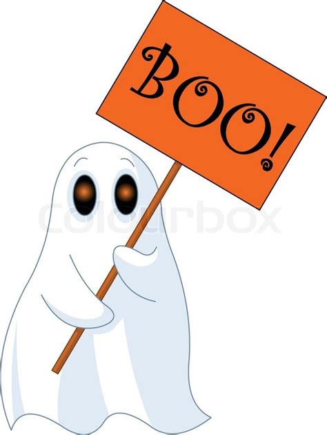 Illustration of Very cute ghost with ... | Stock vector | Colourbox