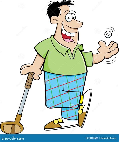 Cartoon Man Playing Golf Stock Image - Image: 29185601