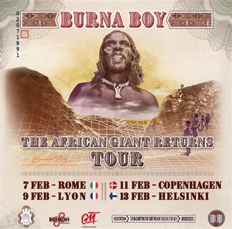 Music Lovers Anticipate Burna Boy's 'African Giant Returns Tour'