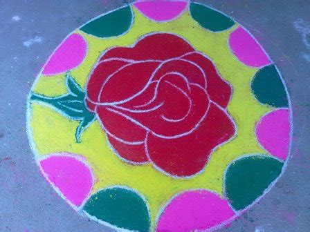 9 Best Rose Flower Rangoli Designs With Pictures