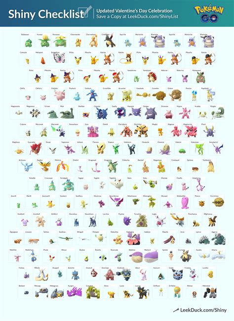 Printable Pokemon Checklist