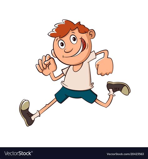 Boy run cartoon Royalty Free Vector Image - VectorStock