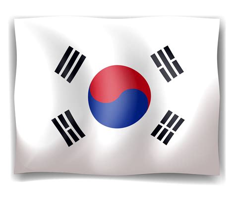 South Korea Flag Black And White