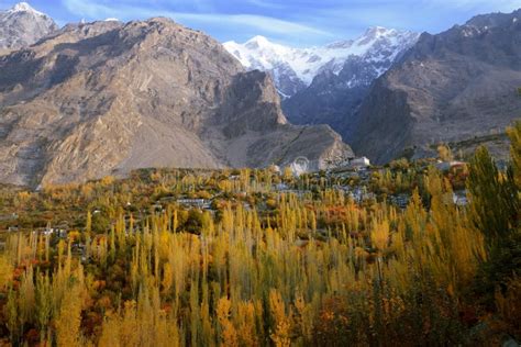 Hunza Valley in autumn. stock photo. Image of autumn - 125580522