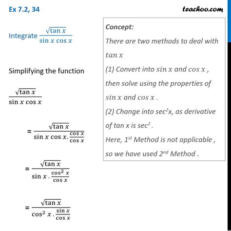 Ex 7.2, 34 - Integrate root(tan x) / sin x cos x - teachoo