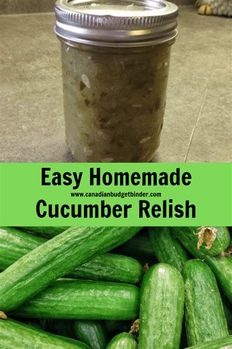 Easy Homemade Cucumber Relish - Canadian Budget Binder