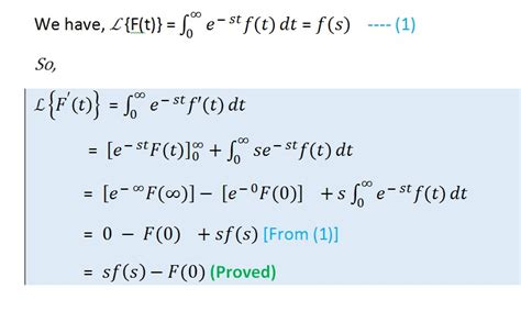 Laplace Transform Derivatives Theorem Proofs - First, Second, Third ...