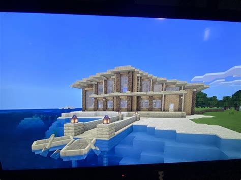 What do you think of my beach house? : r/Minecraft