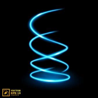 Premium Vector | Abstract blue swirl line of light