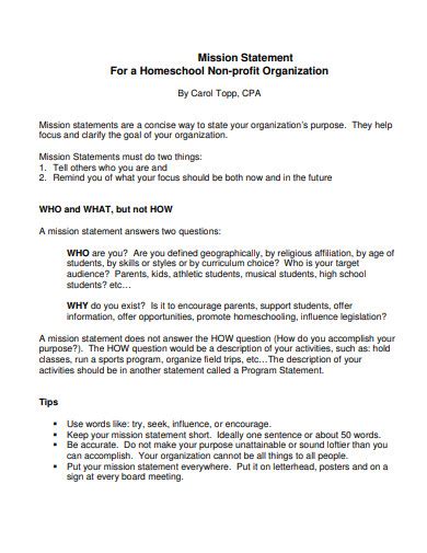 Nonprofit Mission Statement - 18+ Examples, Format, How To Write, Pdf