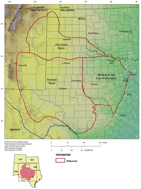 Map of the Permian and Palo Duro Basins and Bend arch-Fort Worth Basin ...