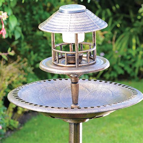 3 in 1 Bird Bath with Solar Light & Planter - Home Store + More