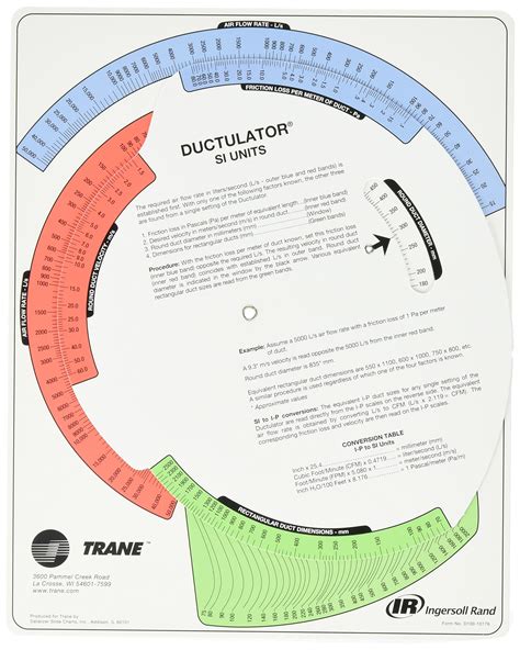 Buy Trane Ductulator with Sleeve, Duct Sizing Calculator by Trane ...