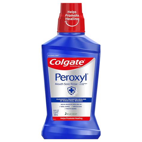 Colgate Peroxyl Alcohol Free Mouth Sore Rinse 16oz Mild Mint - Dentist.net