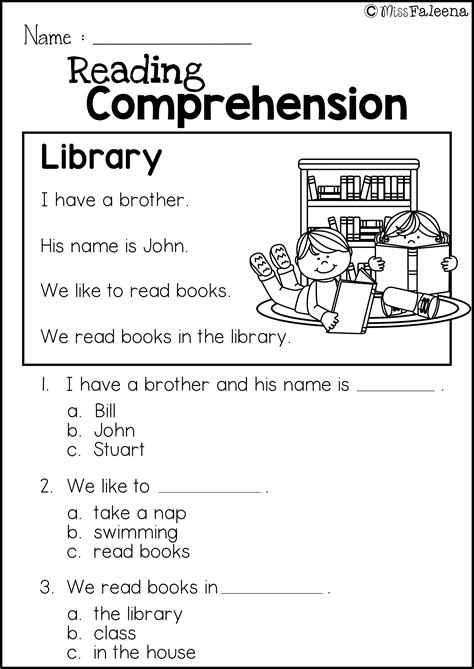 Reading Comprehension Worksheets Free Printable