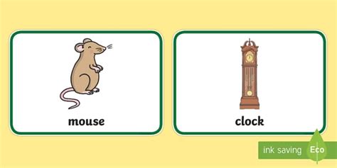 Hickory Dickory Dock Nursery Rhyme Picture Flashcards