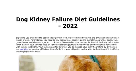 Dog Kidney Failure Diet Guidelines.pdf | DocDroid