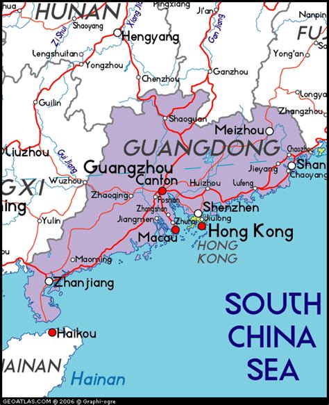 Guangdong Map - TravelsFinders.Com