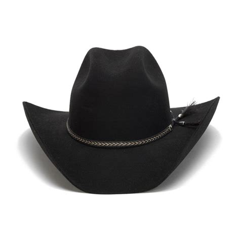 Stampede Hats | 100X Wool Felt Black Cowboy Hat with Leather Tassles ...