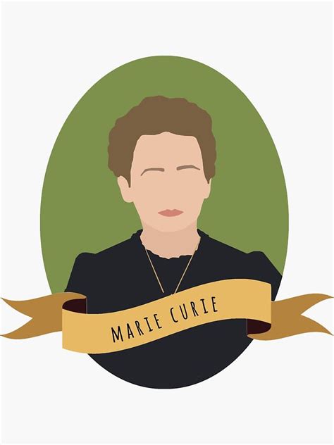 'Marie Curie Round Portrait' Sticker by thefilmartist | Cientistas ...