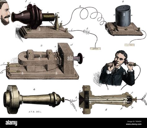 Alexander Graham Bell, el sistema de teléfono, 1877 Fotografía de stock ...