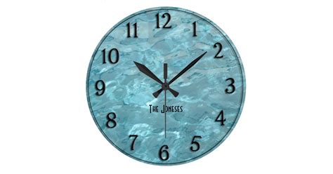 Personalize: Swimming Pool Water - Summer Abstract Large Clock | Zazzle