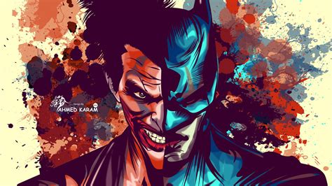 3840x2160 Joker And Batman Faces Artwork 4K ,HD 4k Wallpapers,Images ...