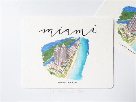 Miami Florida Postcard miami Beach - Etsy