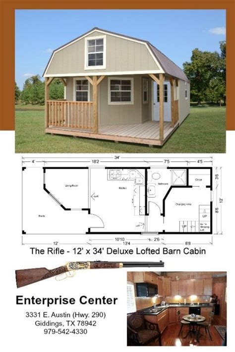 12 x 34 Deluxe Lofted Barn Cabin 408 Sq. Ft. Includes all appliances ...