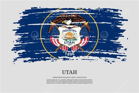 Vectorized Utah Flag Poster With Brush Stroke Style And Information ...