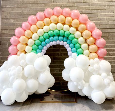 Rainbow Balloon Arch - Confetti Balloons