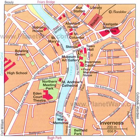 Inverness Map City Centre - Map Of West