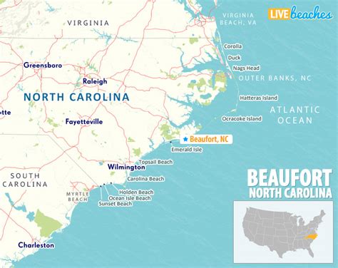 Map of Beaufort, North Carolina - Live Beaches