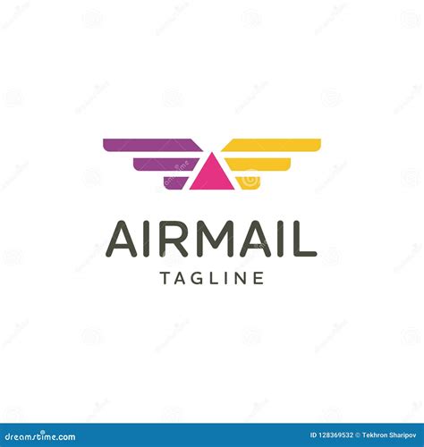 Vector Colorful Wings Airmail Travel Logo Emblem Design Stock Vector ...