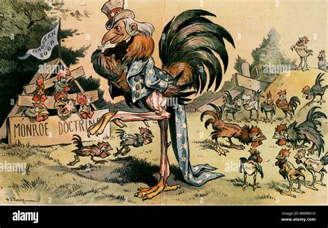 MONROE DOCTRINE 1901 cartoon in Puck magazine - see Description below ...