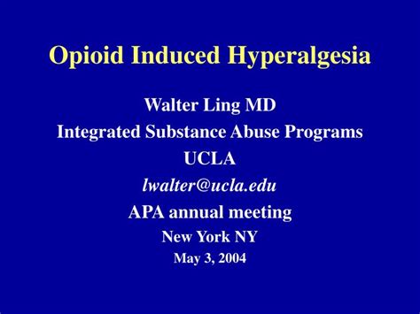 PPT - Opioid Induced Hyperalgesia PowerPoint Presentation, free ...