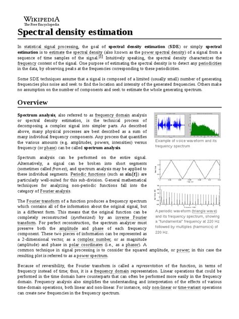 Spectral Density Estimation | PDF | Spectral Density | Signal Processing