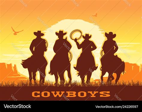 Sunset Cowboy On Horse Silhouette - bmp-extra