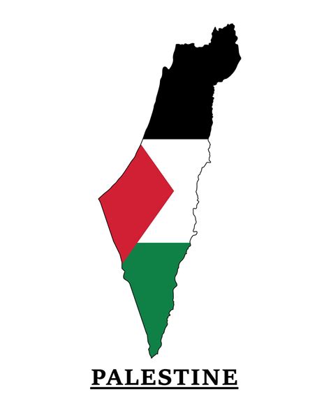 Palestine National Flag Map Design, Illustration Of Palestine Country ...