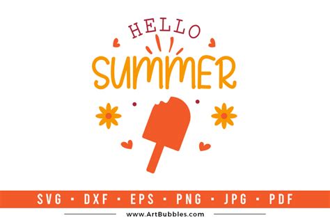 Summer Round Sign SVG, Hello Summer SVG | ArtBubbles