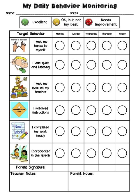 This is the behavior chart that I created with a Grade 2 ESL student in ...