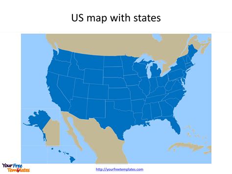 Us Map Template For Powerpoint With Editable States