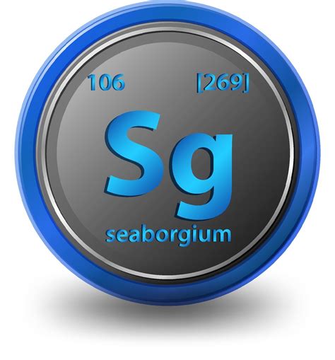 Seaborgium chemical element. Chemical symbol with atomic number and ...