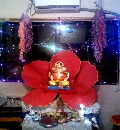 ganapati bappa morya :) | Ganpati decoration design, Goddess decor ...